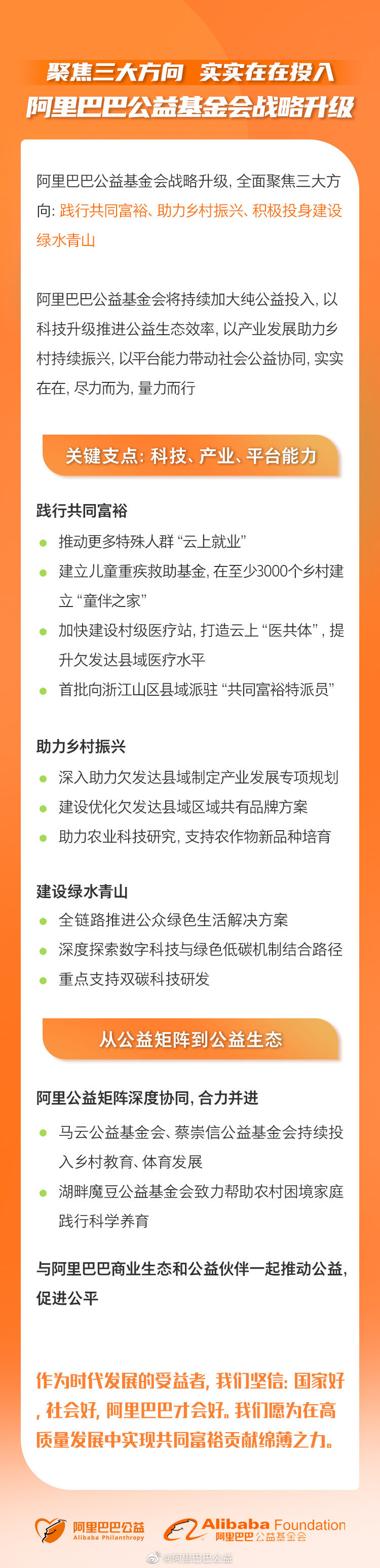 阿里巴巴公益基金会战略升级 未来将全面聚焦三大方向