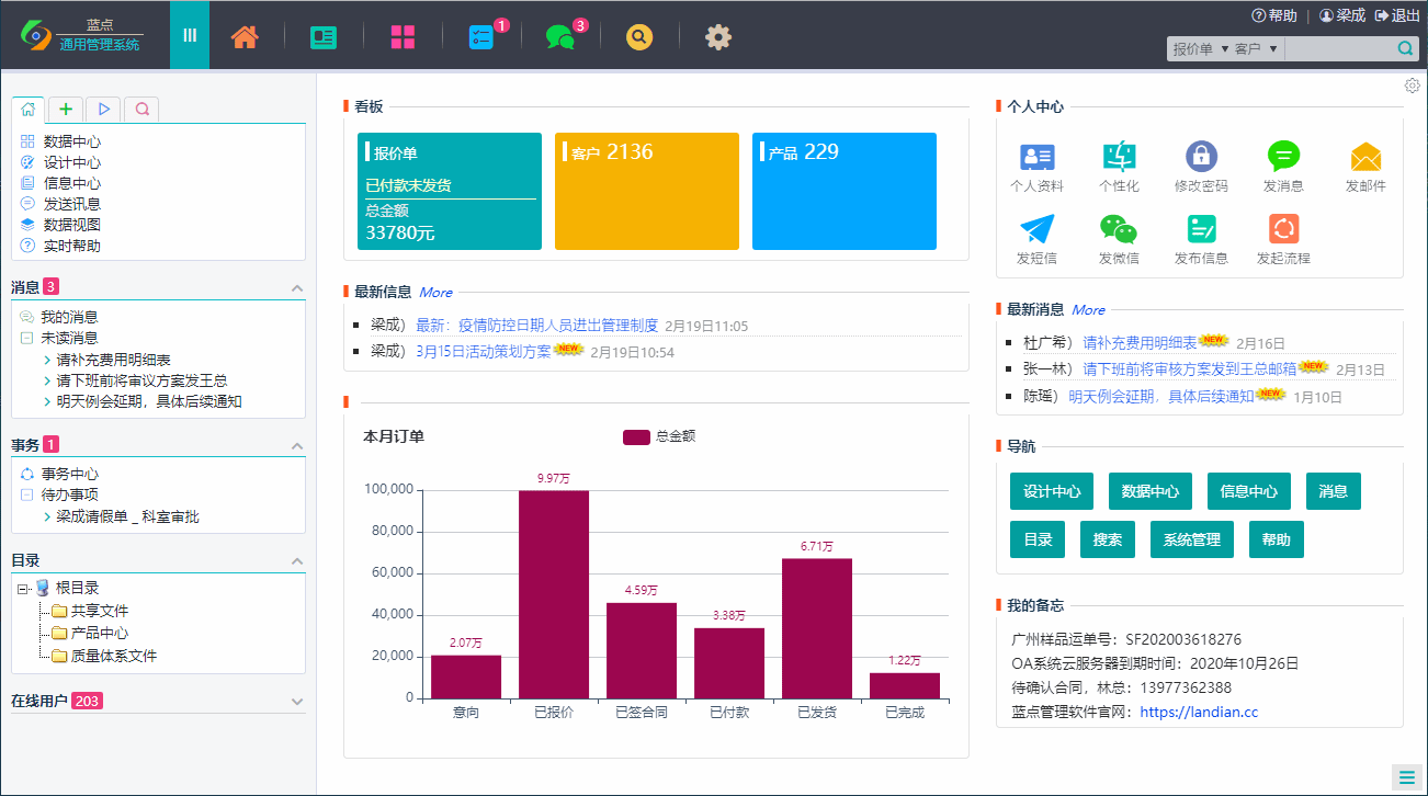 蓝点通用管理系统