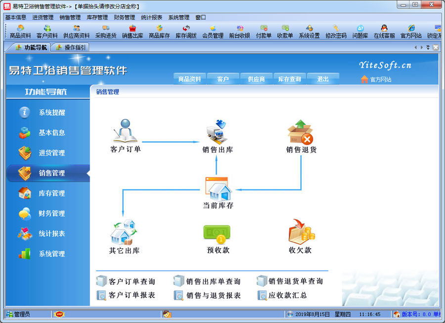 易特卫浴销售管理软件