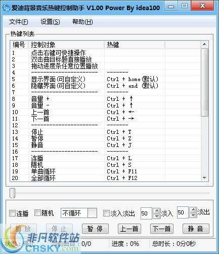 爱迪背景音乐热键控制助手