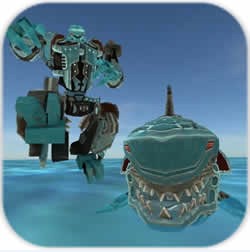 变形鲨鱼机器人游戏无限钻石金币版